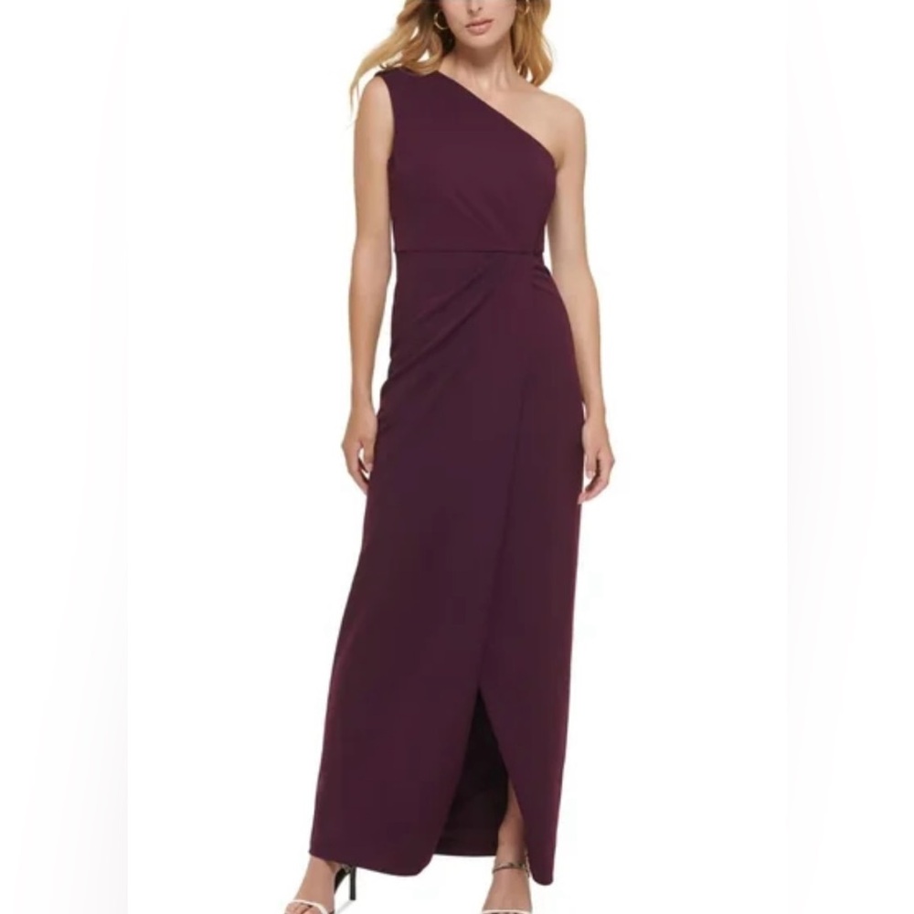Calvin Klein One-Shoulder Purple Dress
